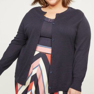 Lane Bryant 26/28 navy blue button cardigan plus